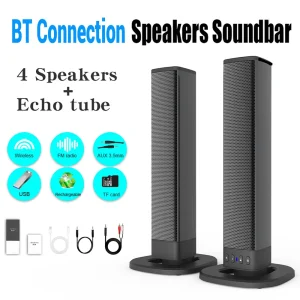 Wireless Bluetooth TV Sound Bar 2 Speaker System